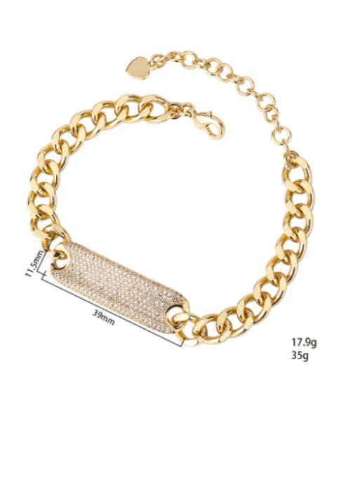 ROSS Brass Cubic Zirconia Luxury Geometric  Bracelet and Necklace Set 2