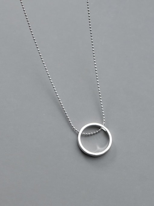 Rosh 925 Sterling Silver Geometric Minimalist Bead Chain Necklace