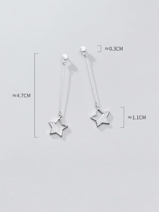 Rosh 925 Sterling Silver Star Minimalist   Threader Earring 2