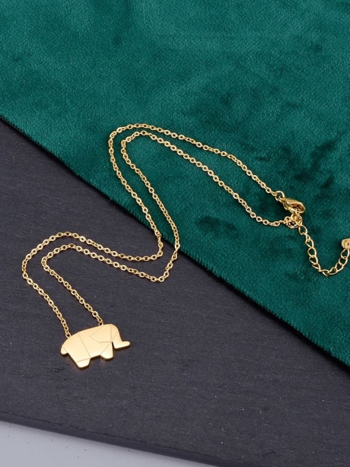 A TEEM Titanium smooth  Elephant Minimalist pendant Necklace 1