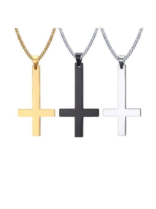 CONG Stainless steel Cross Vintage Regligious Necklace