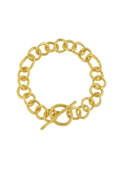 18K Gold 925 Sterling Silver Geometric  Chain Minimalist Bracelet