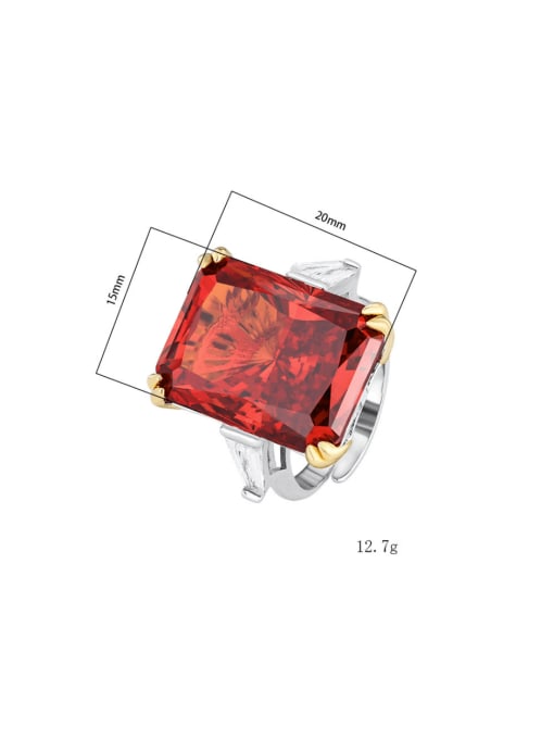 ROSS Brass Cubic Zirconia Geometric Luxury Band Ring 2