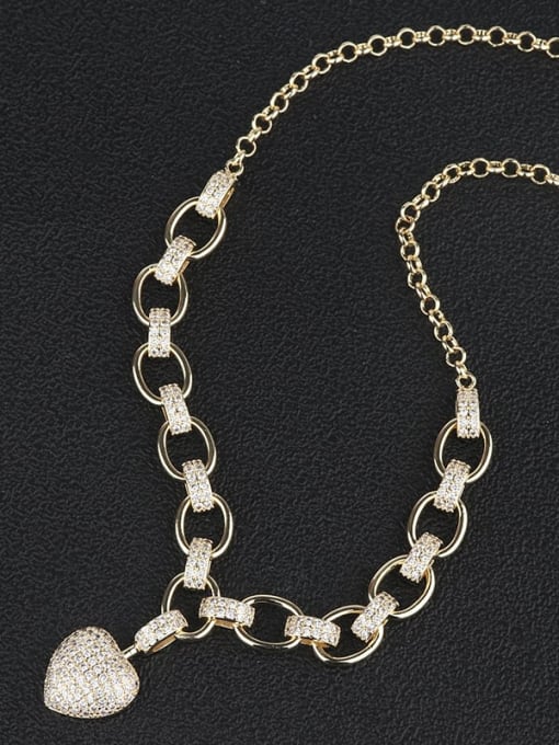 ROSS Copper Cubic Zirconia Heart Minimalist Necklace 3