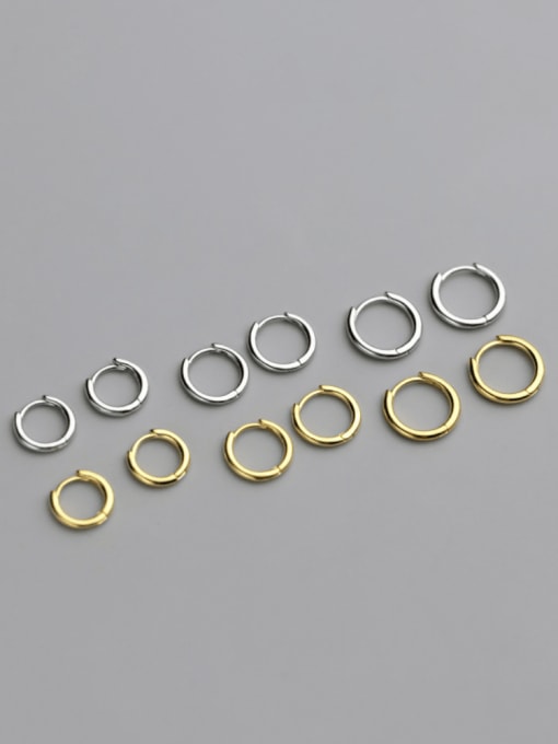 Rosh 925 Sterling Silver Round Minimalist Huggie Earring
