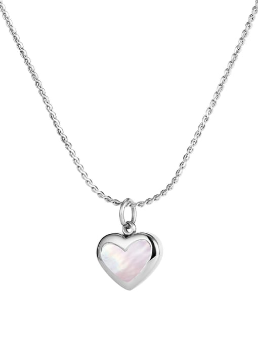 1796 Steel Necklace Titanium Steel Enamel Heart Minimalist Necklace