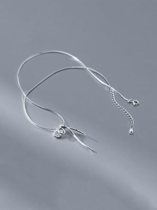 Rosh 925 Sterling Silver Bowknot Minimalist Necklace 0