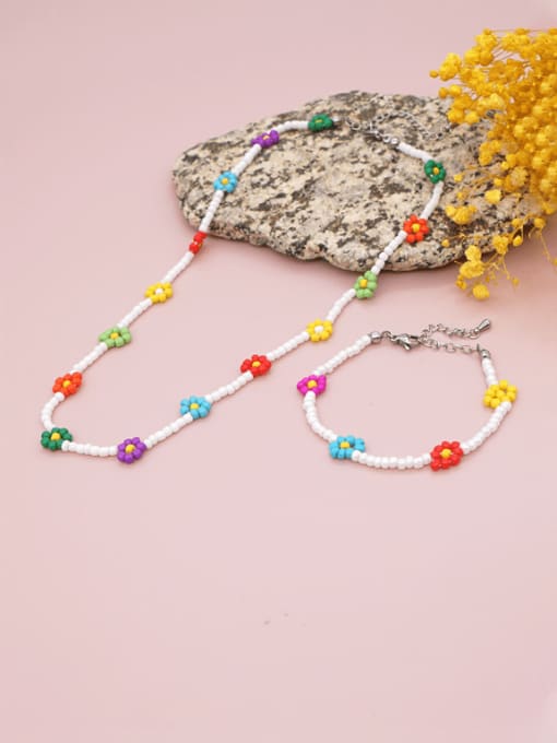 MI S220104 Miyuki Millet Bead Multi Color Flower Bohemia Handmade Beaded  Bracelet