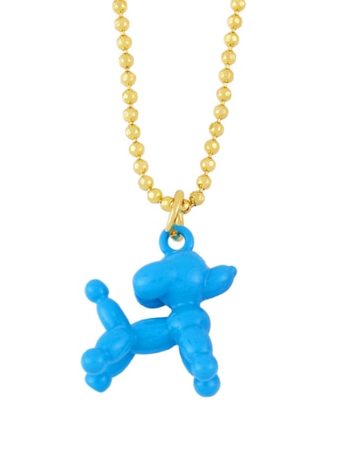Dark blue Brasel  Cute Cartoon Dog Pendat Necklaces