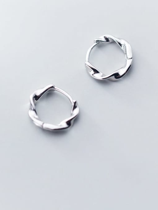 Rosh 925 Sterling Silver Round Minimalist Huggie Earring 1