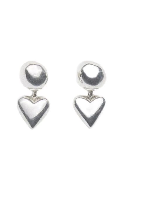 LI MUMU Titanium Steel Smooth Heart Minimalist Drop Earring 2