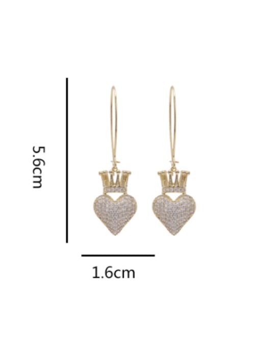 Luxu Brass Cubic Zirconia Heart Bohemia Hook Earring 4