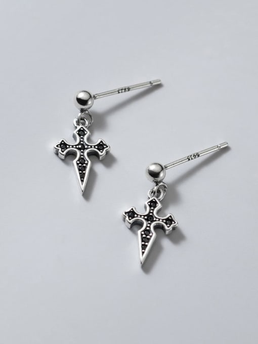 Rosh 925 Sterling Silver Cross Vintage Stud Earring 0