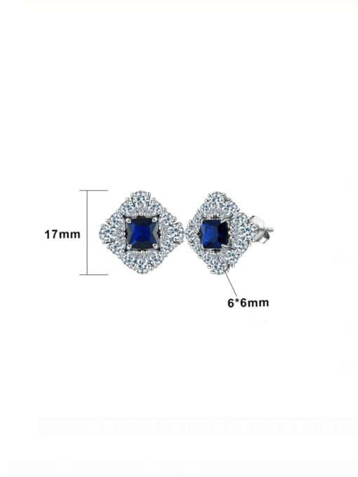RINNTIN 925 Sterling Silver Cubic Zirconia Geometric Dainty Cluster Earring 2