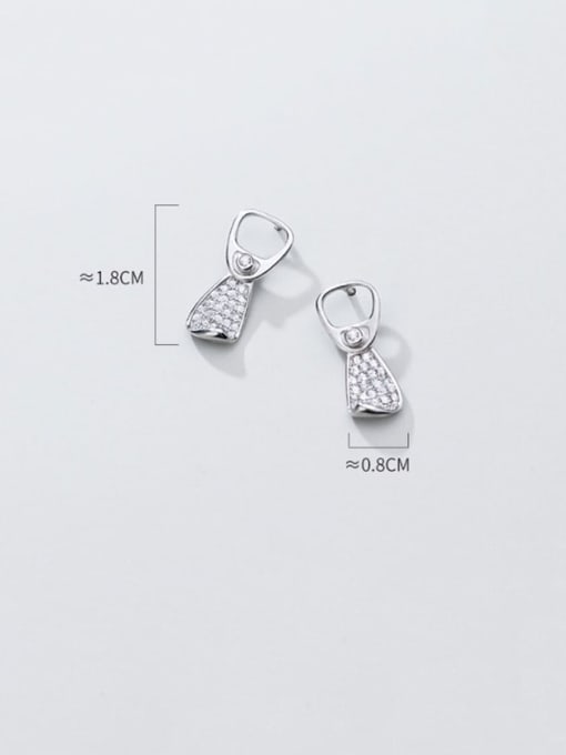 Rosh 925 sterling silver cubic zirconia irregular minimalist drop earring 3
