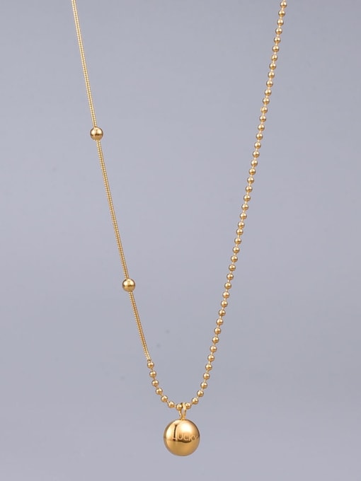A TEEM Titanium Bead chain Minimalist round pendant Necklace 1