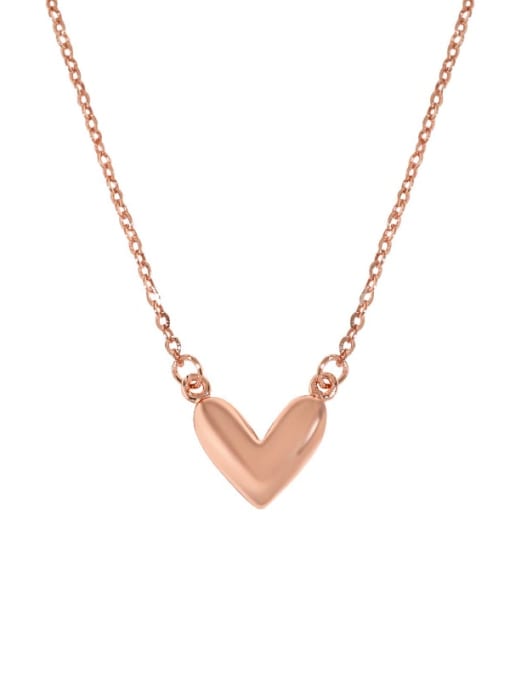 Rose Gold 925 Sterling Silver Heart Minimalist Necklace