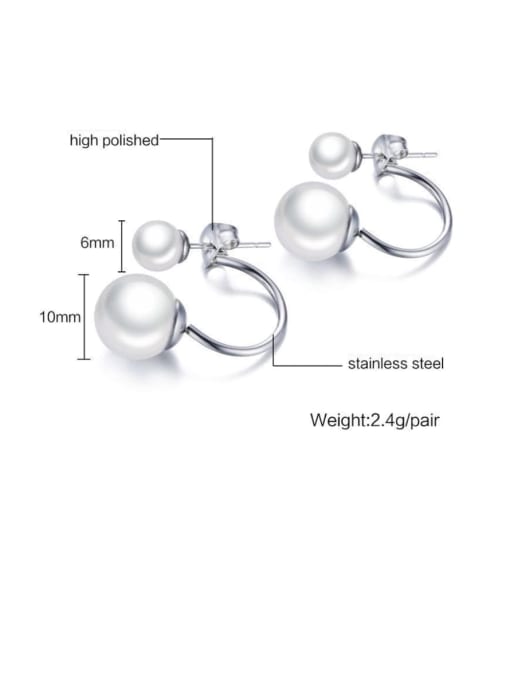 CONG 316L Surgical Steel Imitation Pearl Irregular Minimalist Stud Earring 2