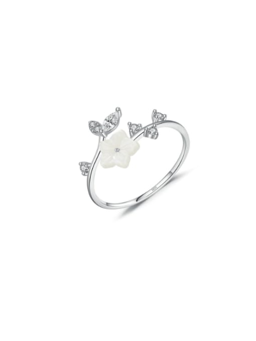 MODN 925 Sterling Silver Resin Flower Cute Band Ring