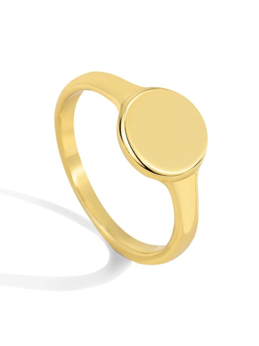 Gold round ring Brass Geometric Minimalist Band Ring