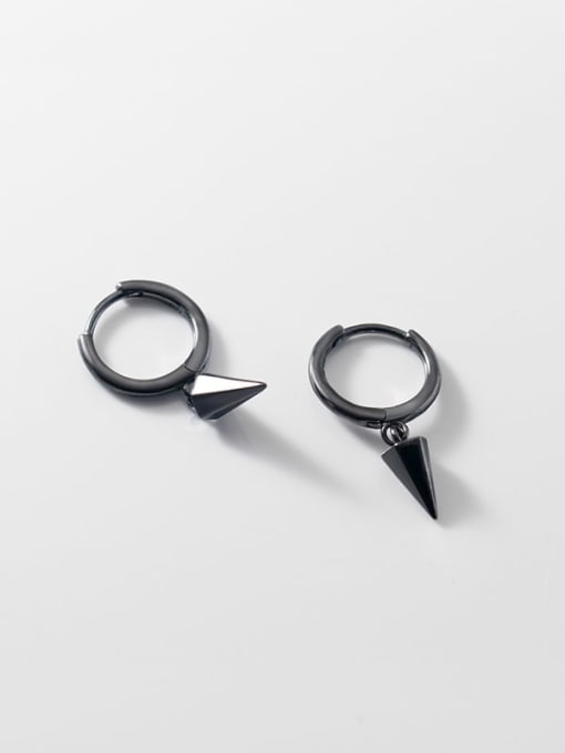 Rosh 925 Sterling Silver Smotth Geometric Minimalist Huggie Earring 2