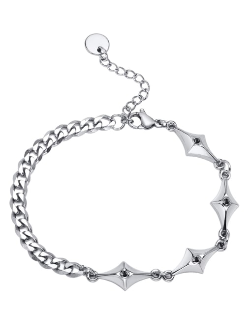 CONG Stainless steel Hip Hop Asymmetrical Chain Bracelet 0