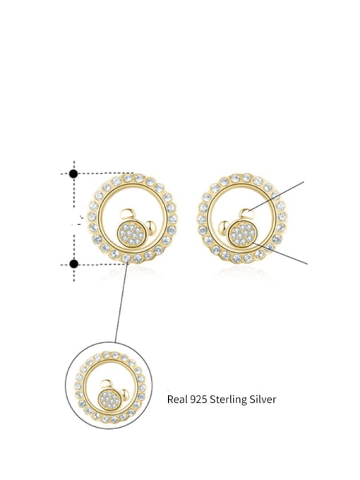 RINNTIN 925 Sterling Silver Cubic Zirconia Geometric Minimalist Stud Earring 2