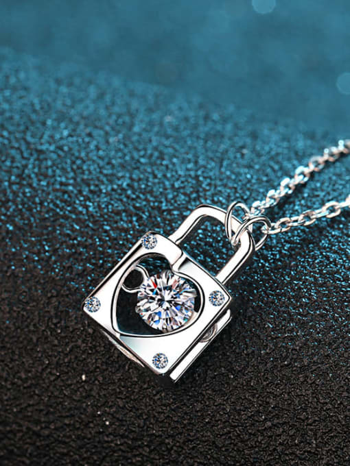 MOISS Sterling Silver 0.3 CT Moissanite Locket Dainty Necklace 3