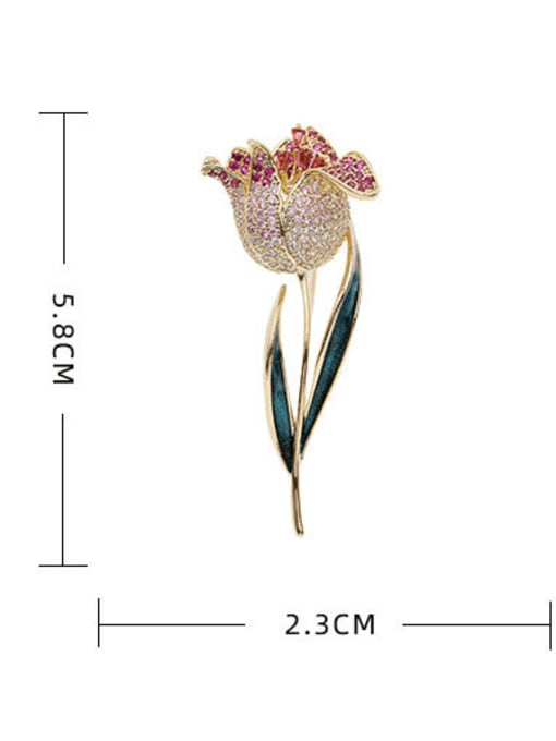 Luxu Brass Cubic Zirconia Flower Trend Brooch 2