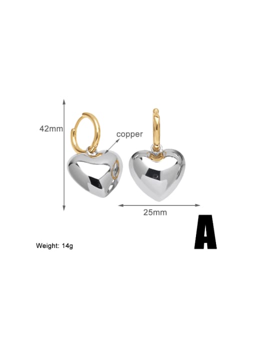 CC Brass Heart Minimalist Huggie Earring 2