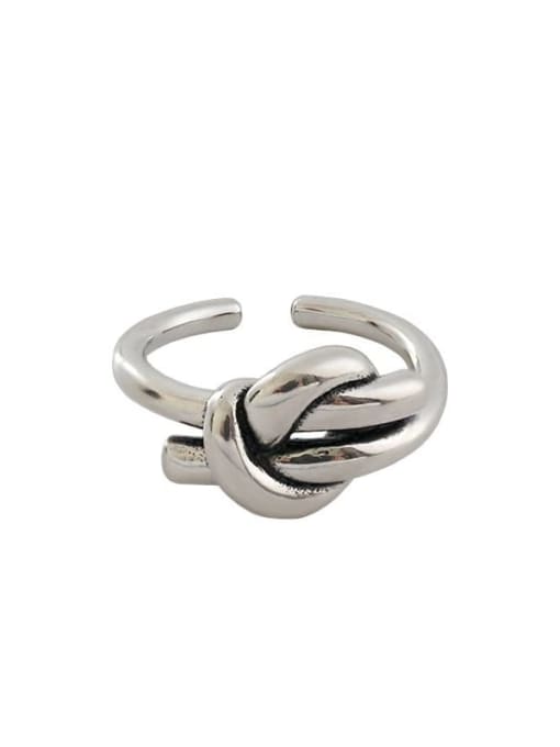 Retro Silver 【 No.13 Adjustable 】 925 Sterling Silver Bowknot Vintage Band Ring