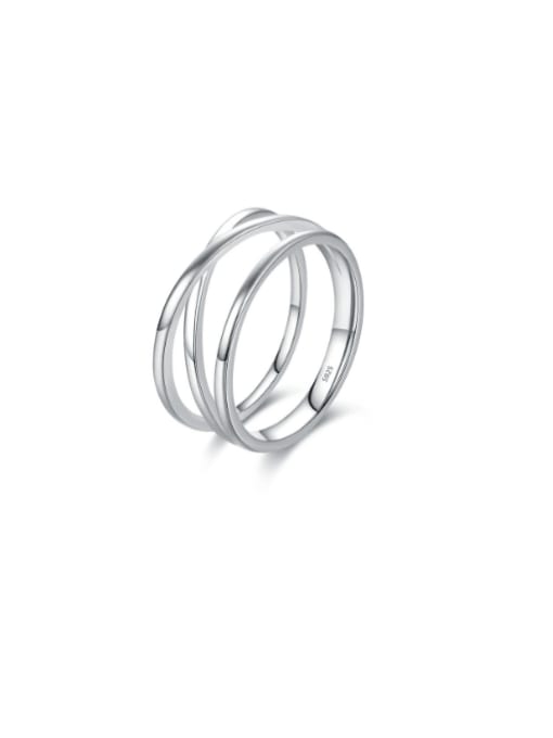 MODN 925 Sterling Silver Geometric Minimalist Stackable Ring 0