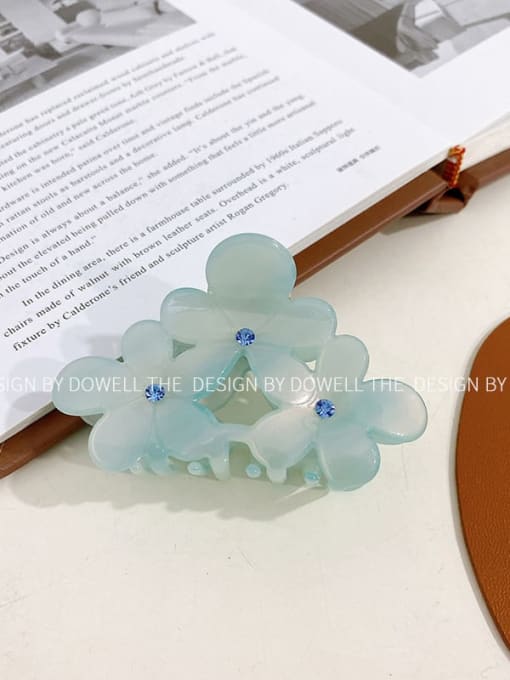 White blue 7.8cm Cellulose Acetate Minimalist Flower Alloy Multi Color Jaw Hair Claw
