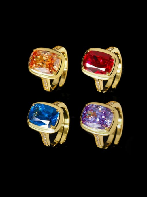 ROSS Brass Cubic Zirconia Geometric Luxury Band Ring 0