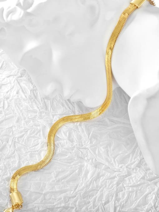 CHARME Brass  Minimalist  Snake bone chain Link Bracelet 2