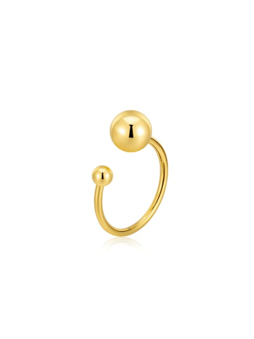 Gold Asymmetric Ball Ring 925 Sterling Silver Bead Geometric Minimalist Band Ring