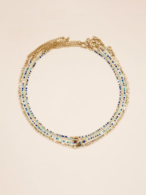 Roxi Stainless steel Glass beads Geometric Bohemia Necklace