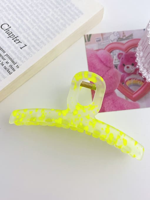 Yellow 11cm Alloy Resin Trend Geometric Jaw Hair Claw