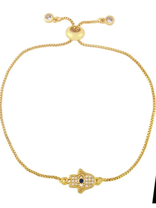 CC Brass Cubic Zirconia Crown Vintage Adjustable Bracelet 0