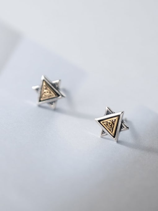 Rosh 925 Sterling Silver Triangle Vintage Stud Earring 2