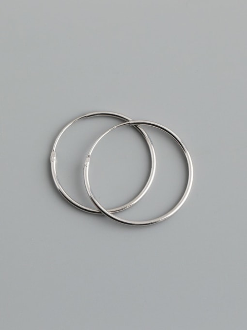 24mm (white gold) original medium 925 Sterling Silver Round Minimalist Hoop Earring