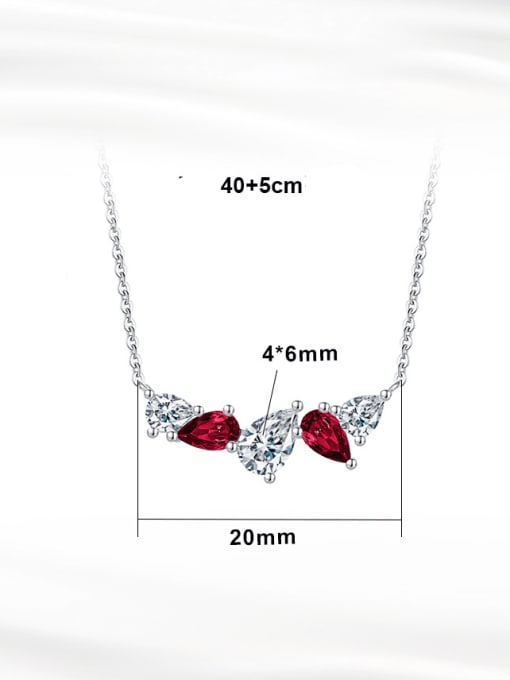 RINNTIN 925 Sterling Silver Cubic Zirconia Water Drop Dainty Necklace 3