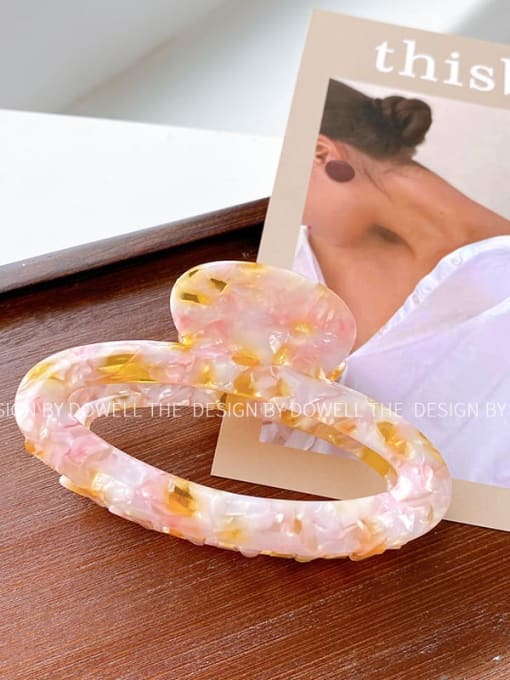 Yellow pink large (10cm) Cellulose Acetate Minimalist Geometric Alloy Jaw Hair Claw
