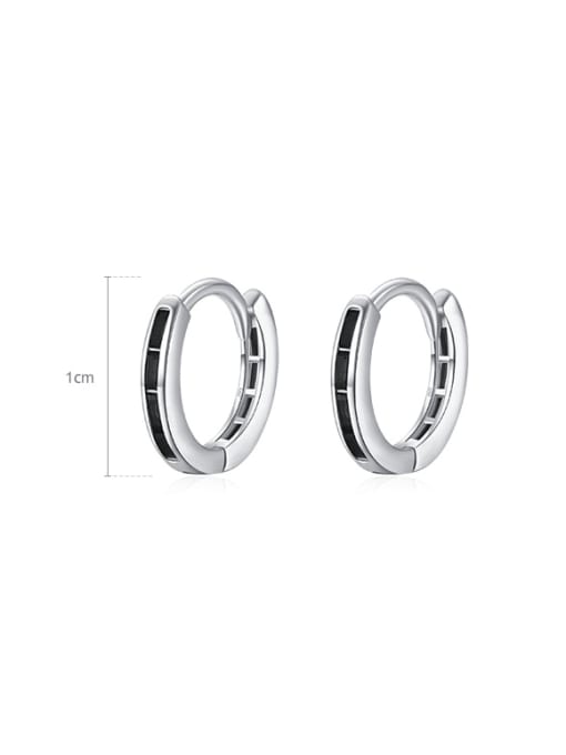 MODN 925 Sterling Silver Cubic Zirconia Geometric Minimalist Huggie Earring 3