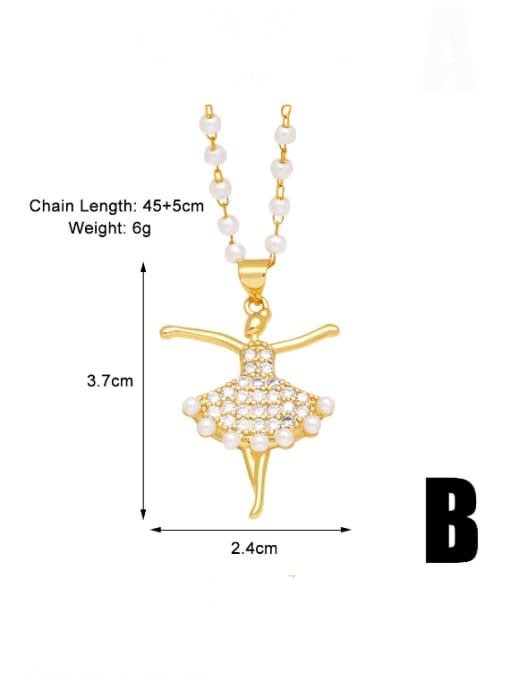 CC Brass Cubic Zirconia Mermaid Minimalist Necklace 3