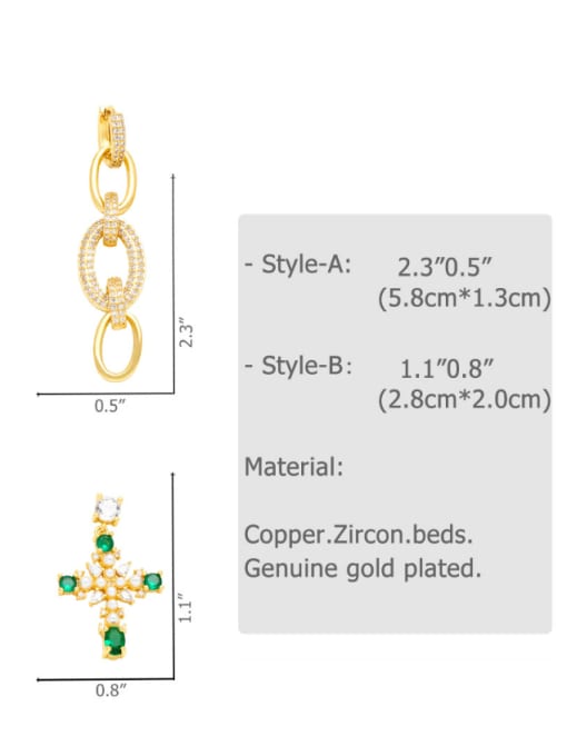 CC Brass Cubic Zirconia Cross Vintage Drop Earring 4