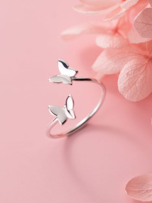 Rosh 925 Sterling Silver Butterfly Minimalist Band Ring 3