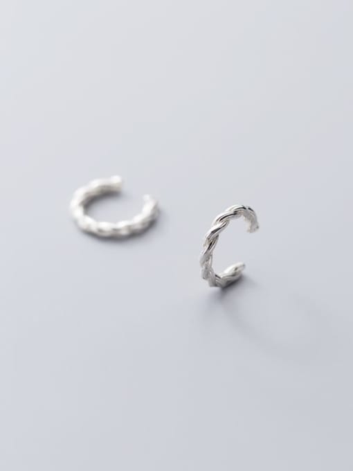 Rosh 925 Sterling Silver Irregular Twist Minimalist Clip Earring 2