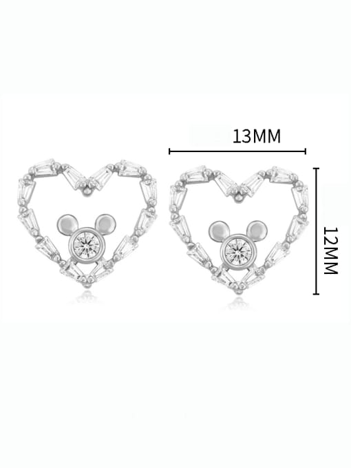 XP Alloy Cubic Zirconia Heart Minimalist Stud Earring 1