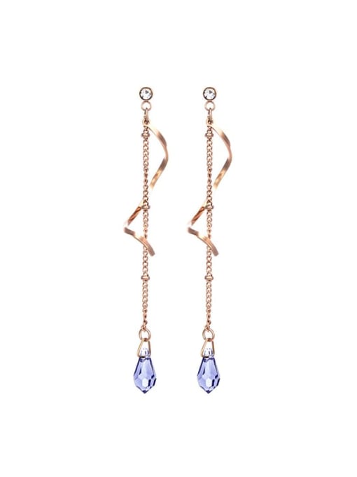 Rose gold plating Alloy Water Drop Trend Threader Earring